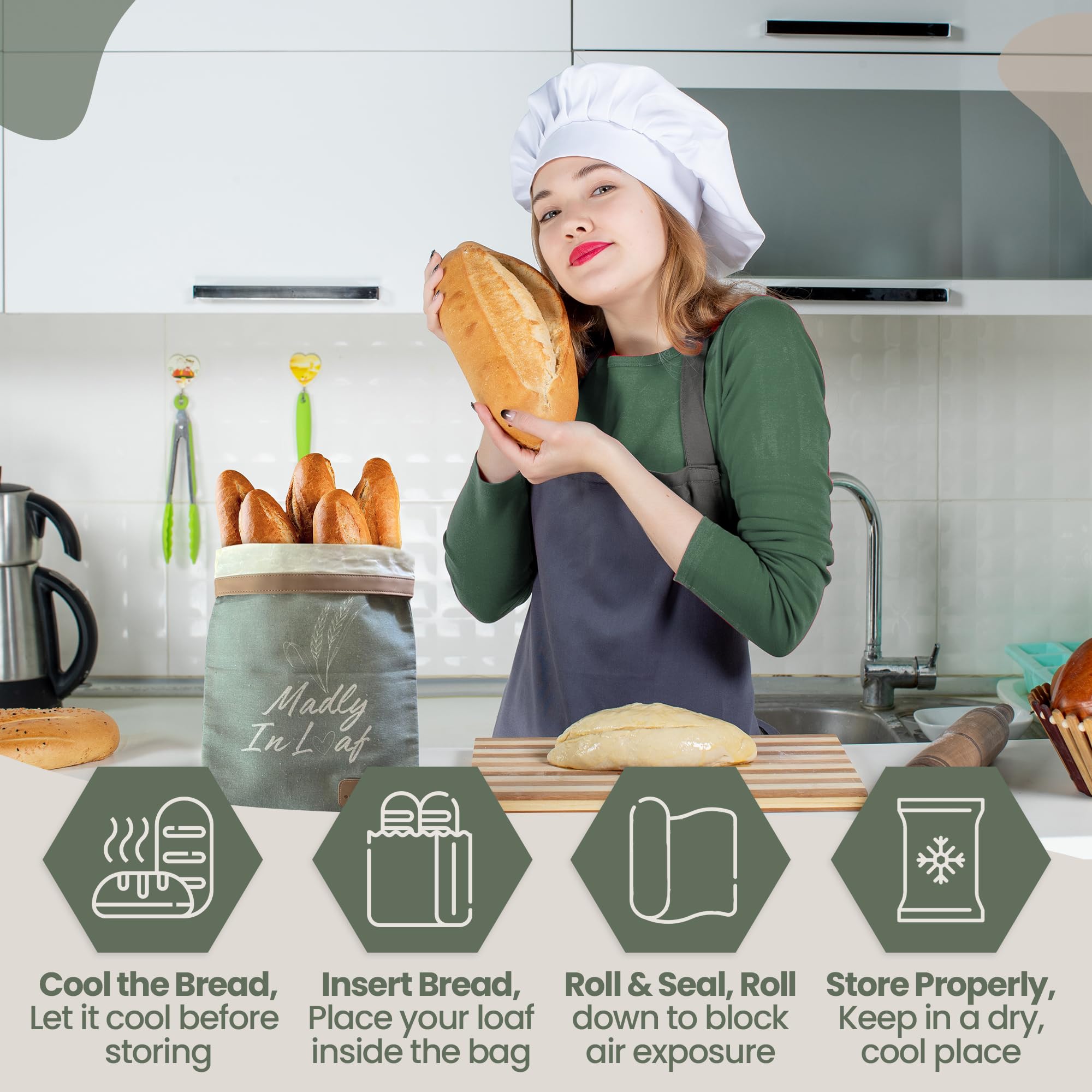 Sourdough Whisper set of 2 reusable bread bags for sourdough loaves