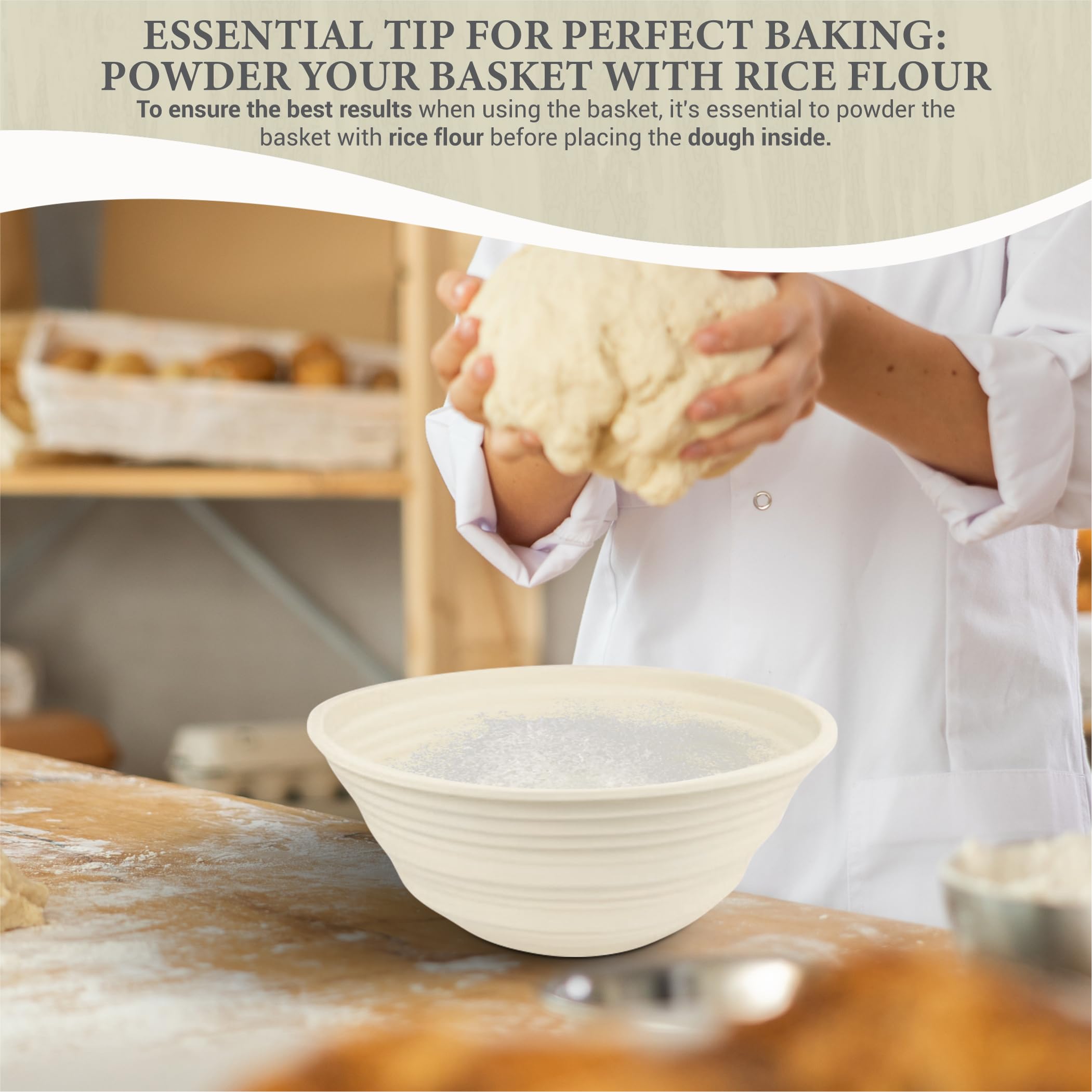Sourdough Whisper versatile proofing set for artisan doughs and baguettes.