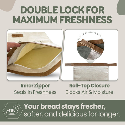 Sourdough Whisper wide comfort zipper opening for easy bread handling