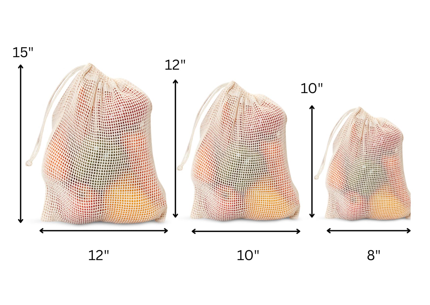 Durable double stitching on SOUS HOUSE mesh bags emphasizes long-lasting use.