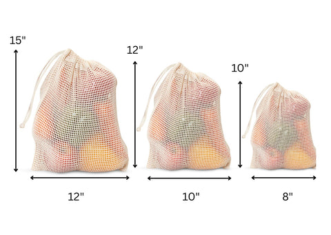 Durable double stitching on SOUS HOUSE mesh bags emphasizes long-lasting use.
