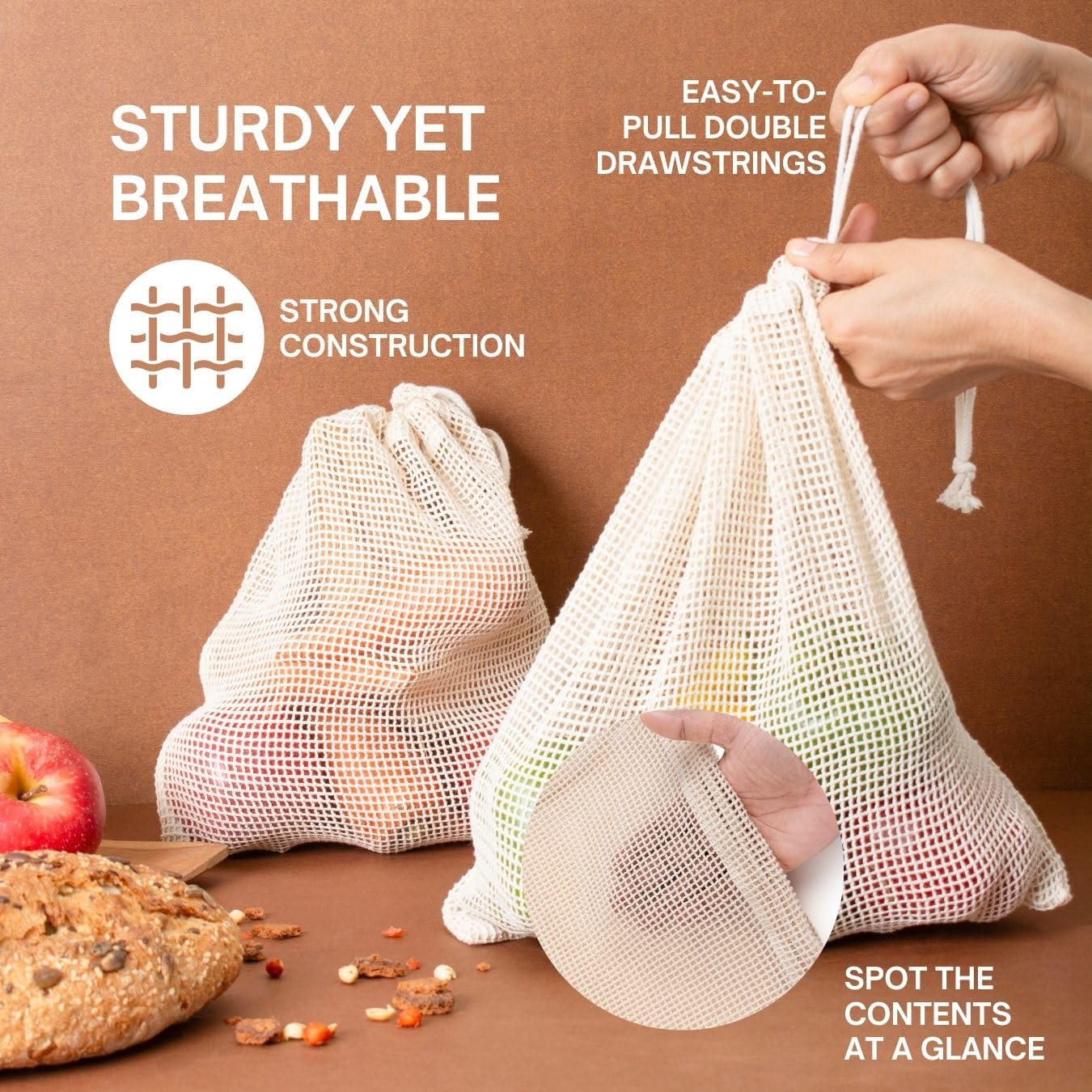 SOUS HOUSE pack showing three sizes for versatile storage: small, medium, large.