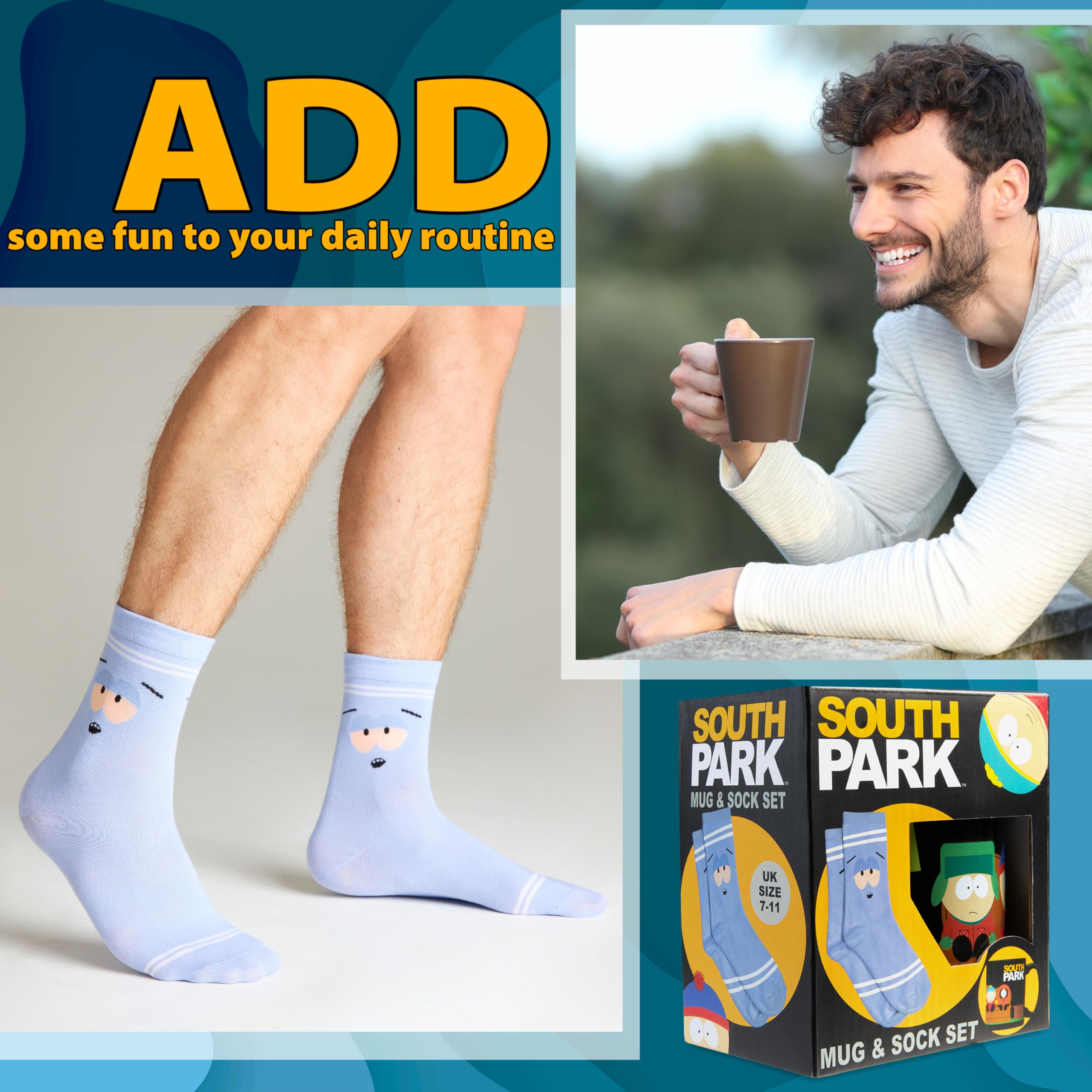 South Park crew socks feature soft-knit texture for comfy all-day wear.