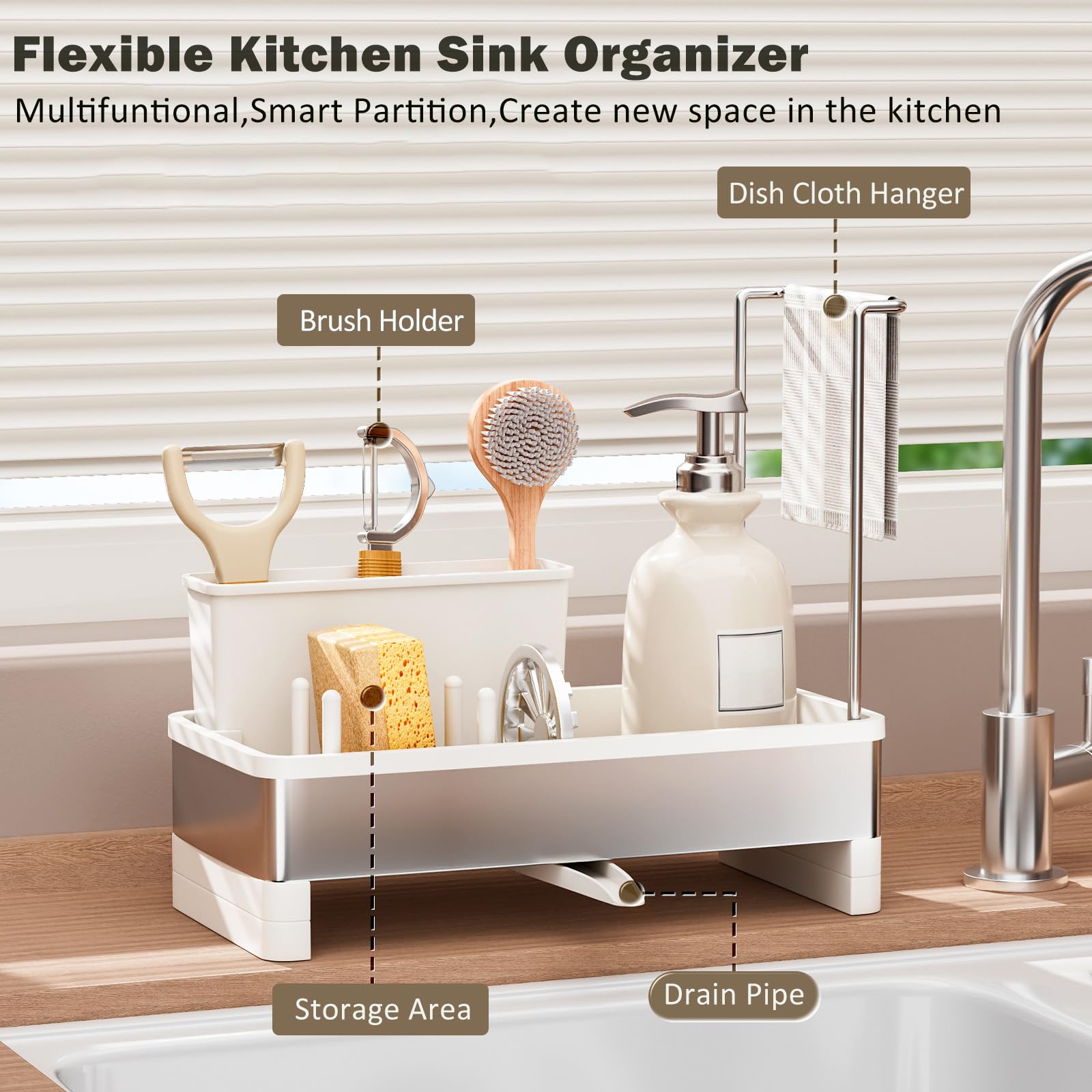 SOVGIZF sink organizer rust-resistant material resists corrosion over time