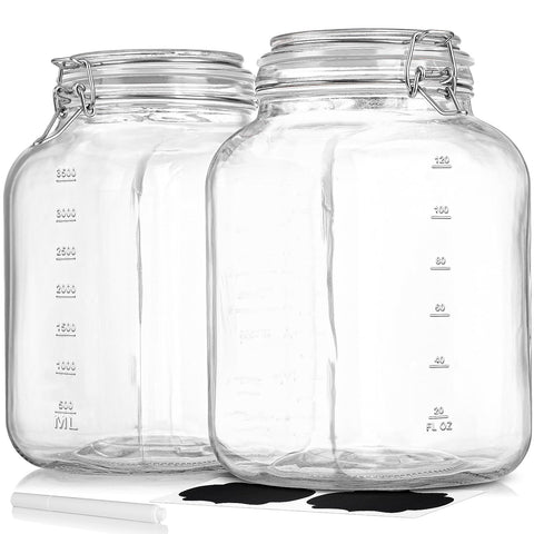 Sovietiep two-pack square jar with lids offers large-capacity pantry storage.