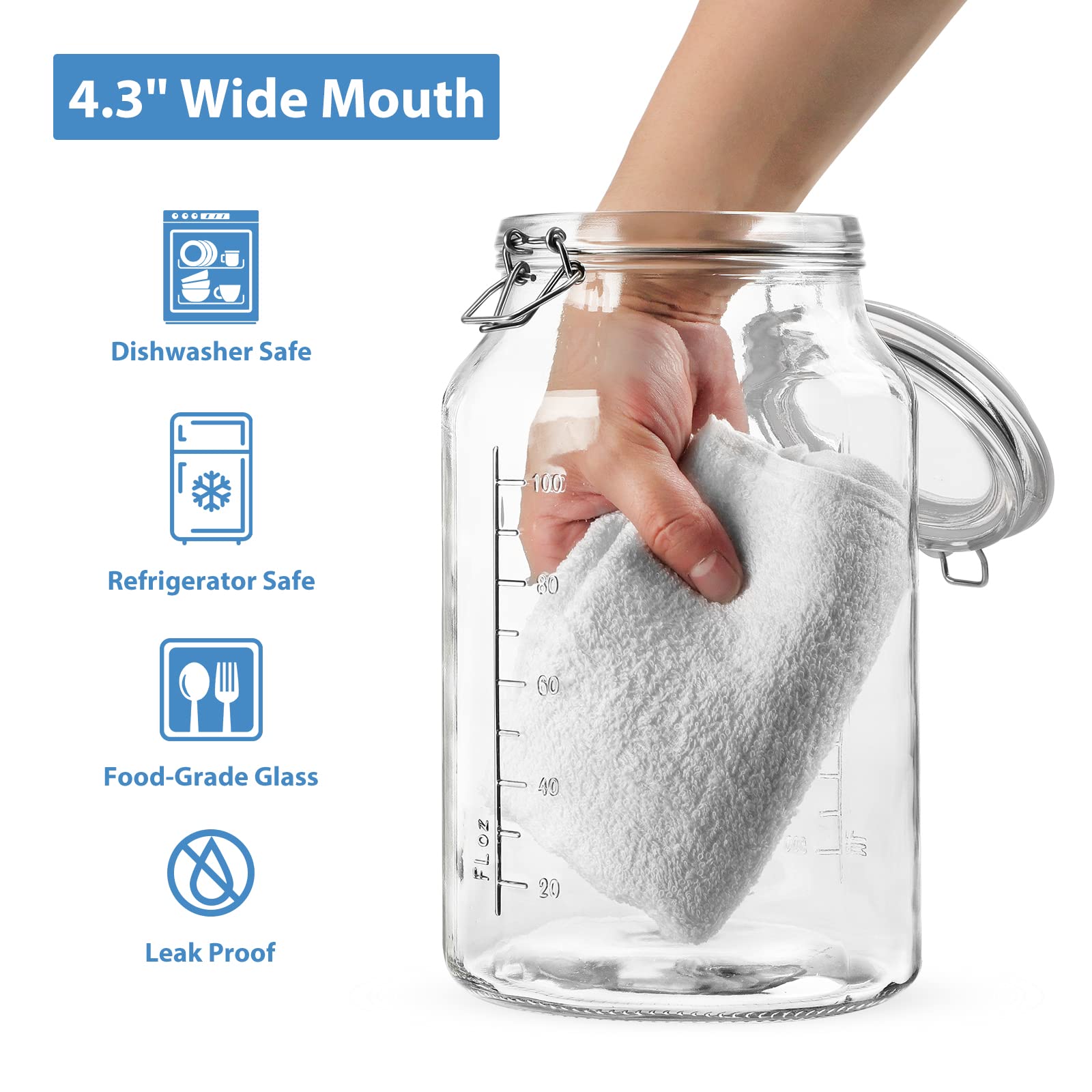 Sovietiep measurement-marks on the jar simplify quick capacity checks.