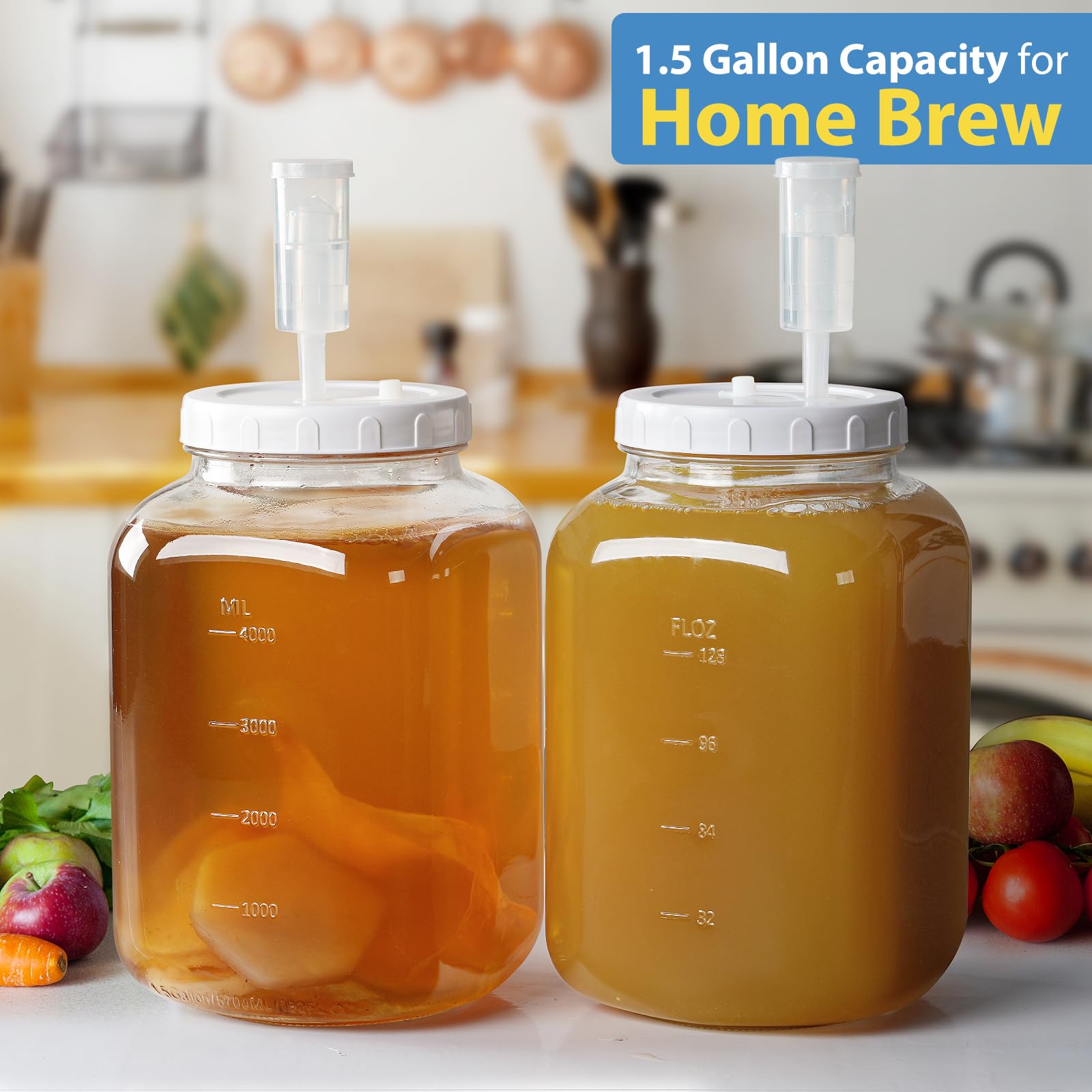 Sovietiep transparent glass jar lets you monitor vegetables and starters at a glance.