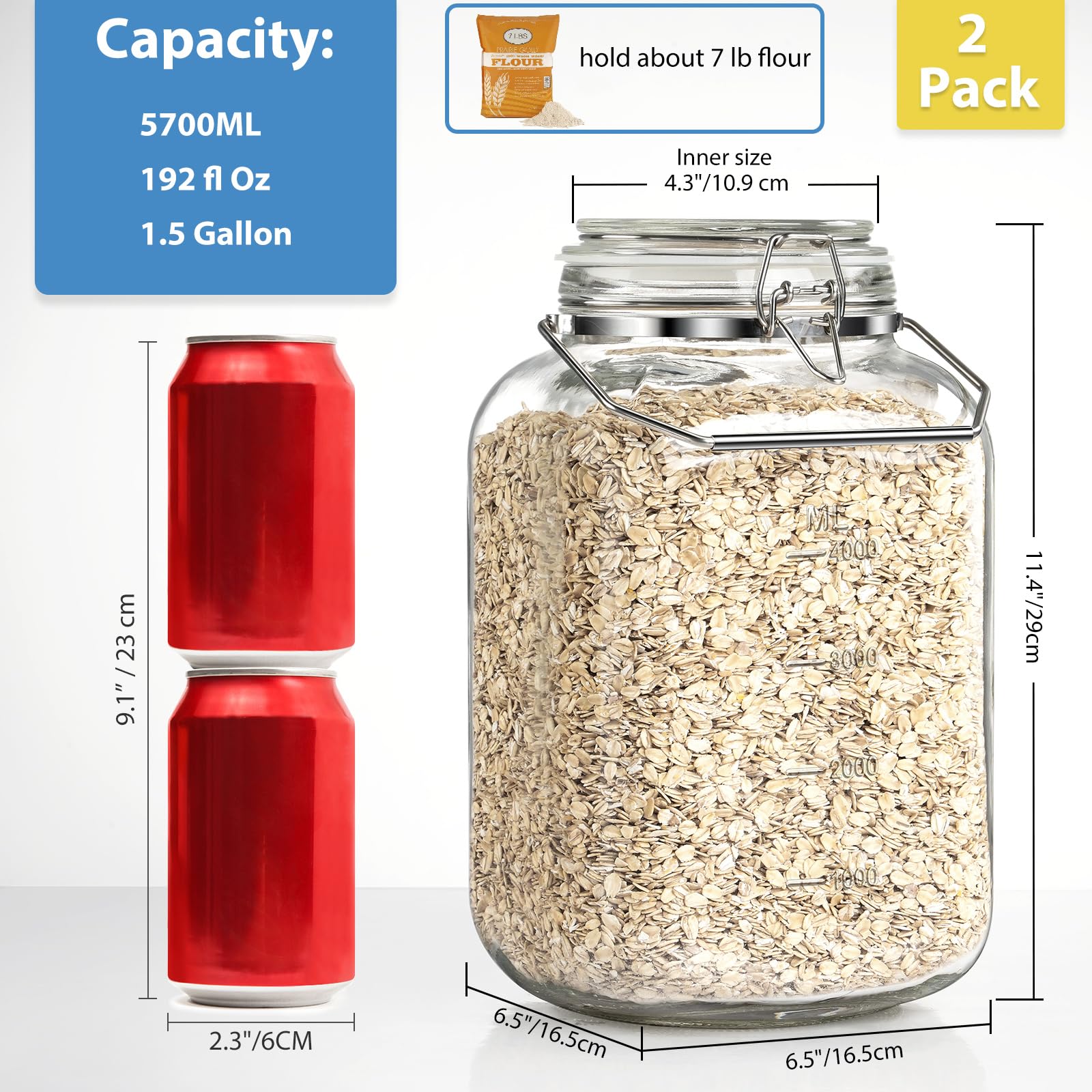 Sovietiep wide mouth jar open for easy filling and cleaning