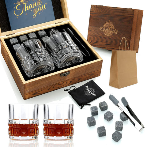 Sovyime whiskey glasses set shows crystal clarity for sipping bourbon and whiskey
