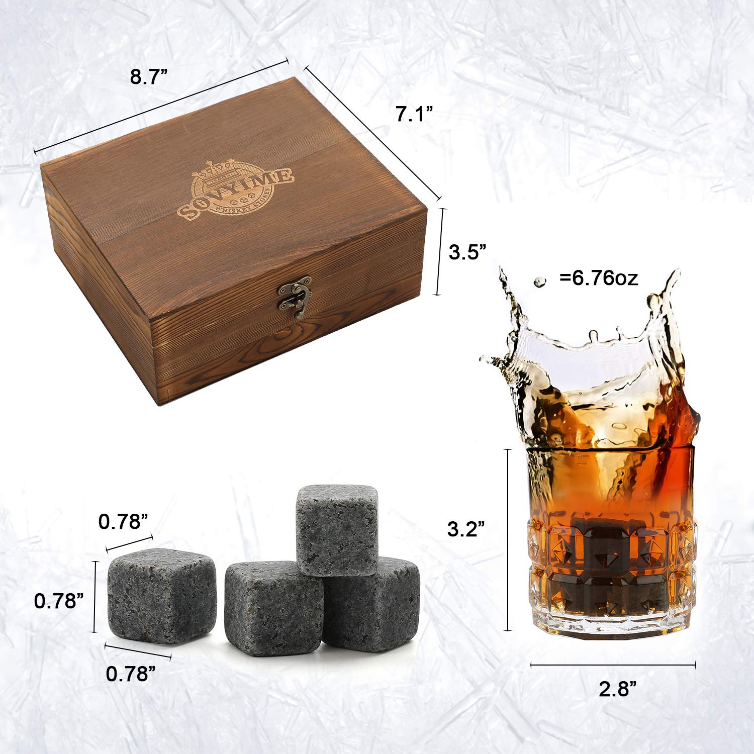 Sovyime whiskey tongs help place stones safely in glasses