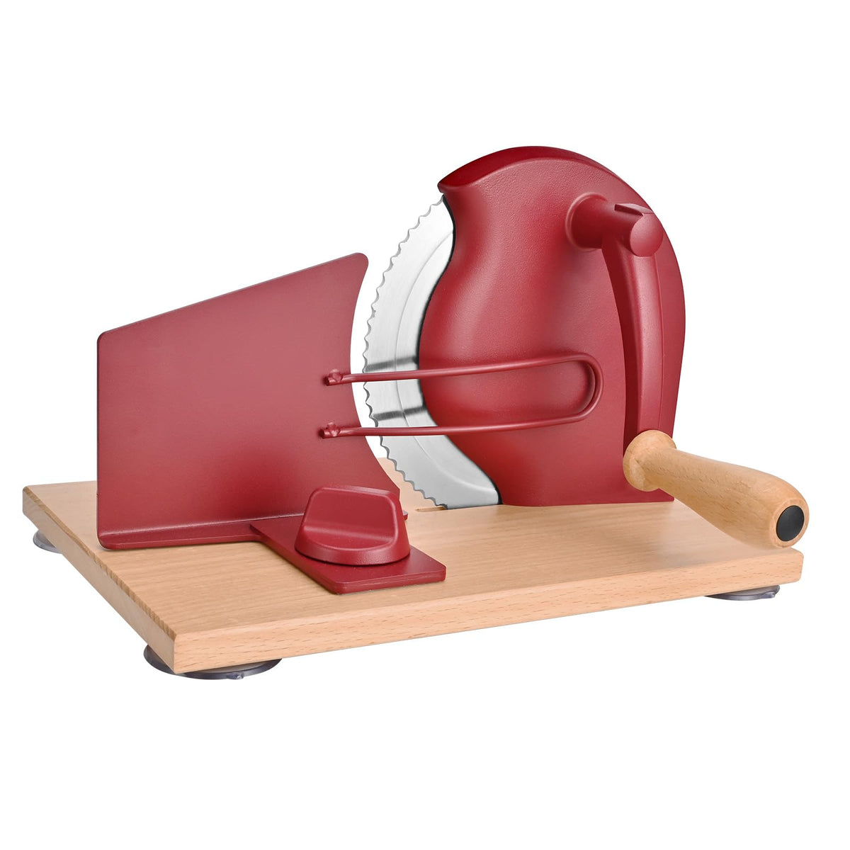 SOWKIPE manual bread slicer with ergonomic handle for comfortable, precise slicing.