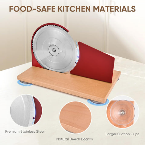 SOWKIPE bread slicer features metal bread guide for clean, accurate cuts.