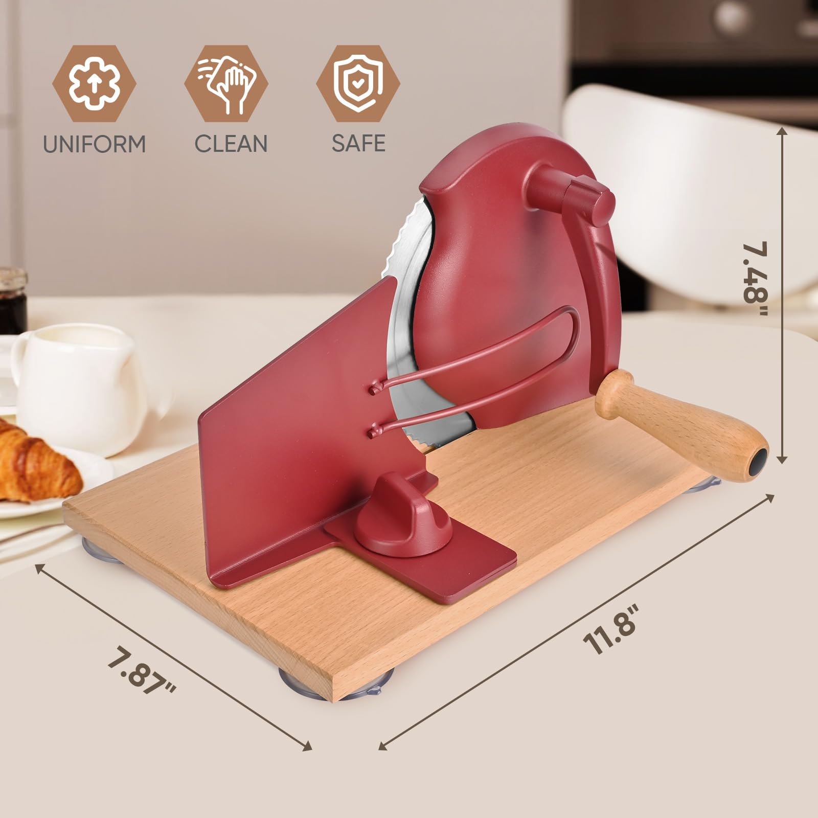 SOWKIPE stainless steel blades enable effortless slicing of crusty loaves.