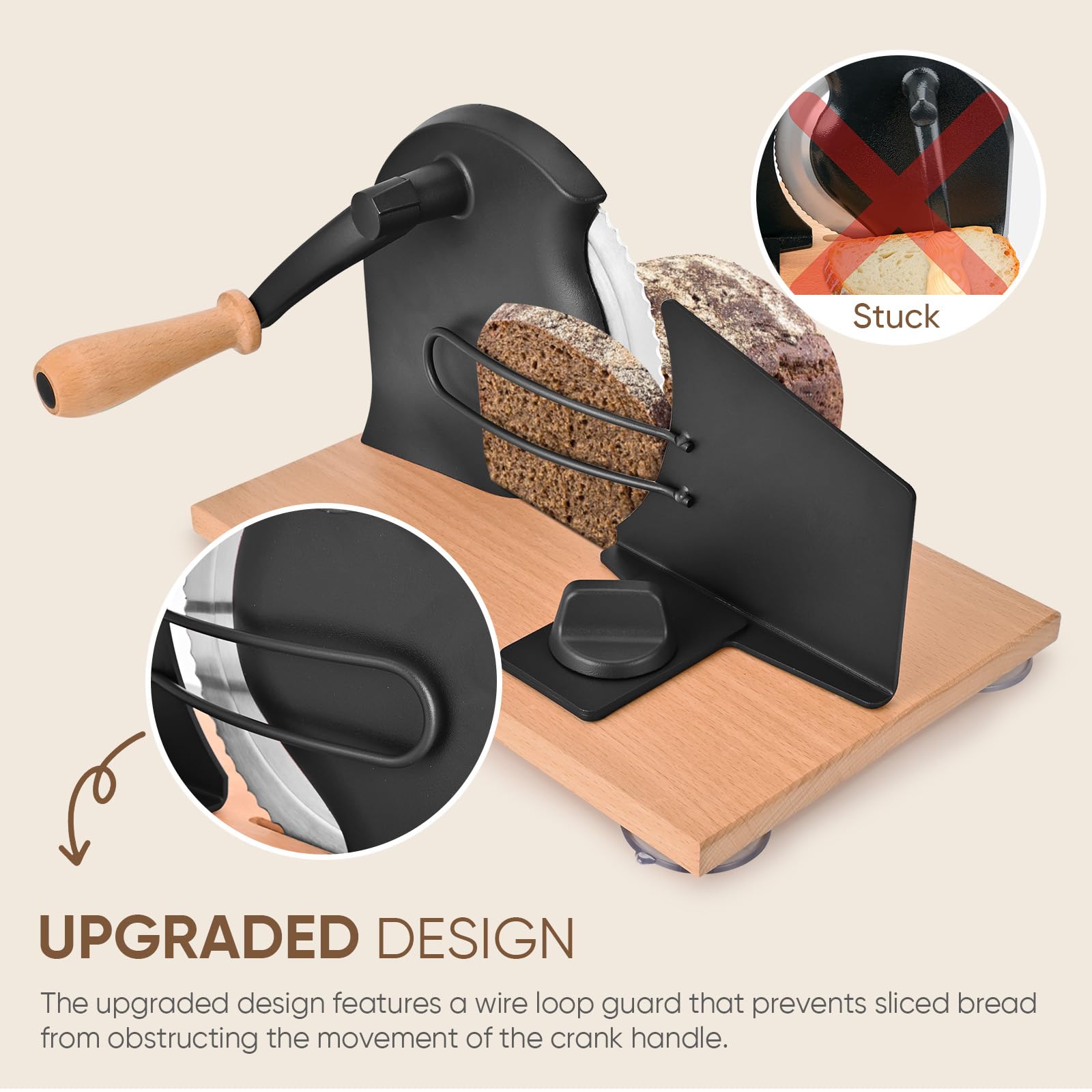 SOWKIPE metal guide ensures clean, aligned cuts without loaf damage.