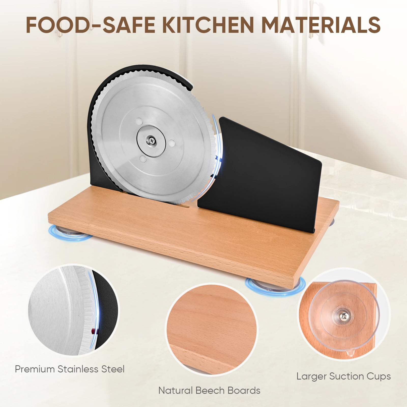 SOWKIPE stainless steel blades slice effortlessly with razor-sharp serration.