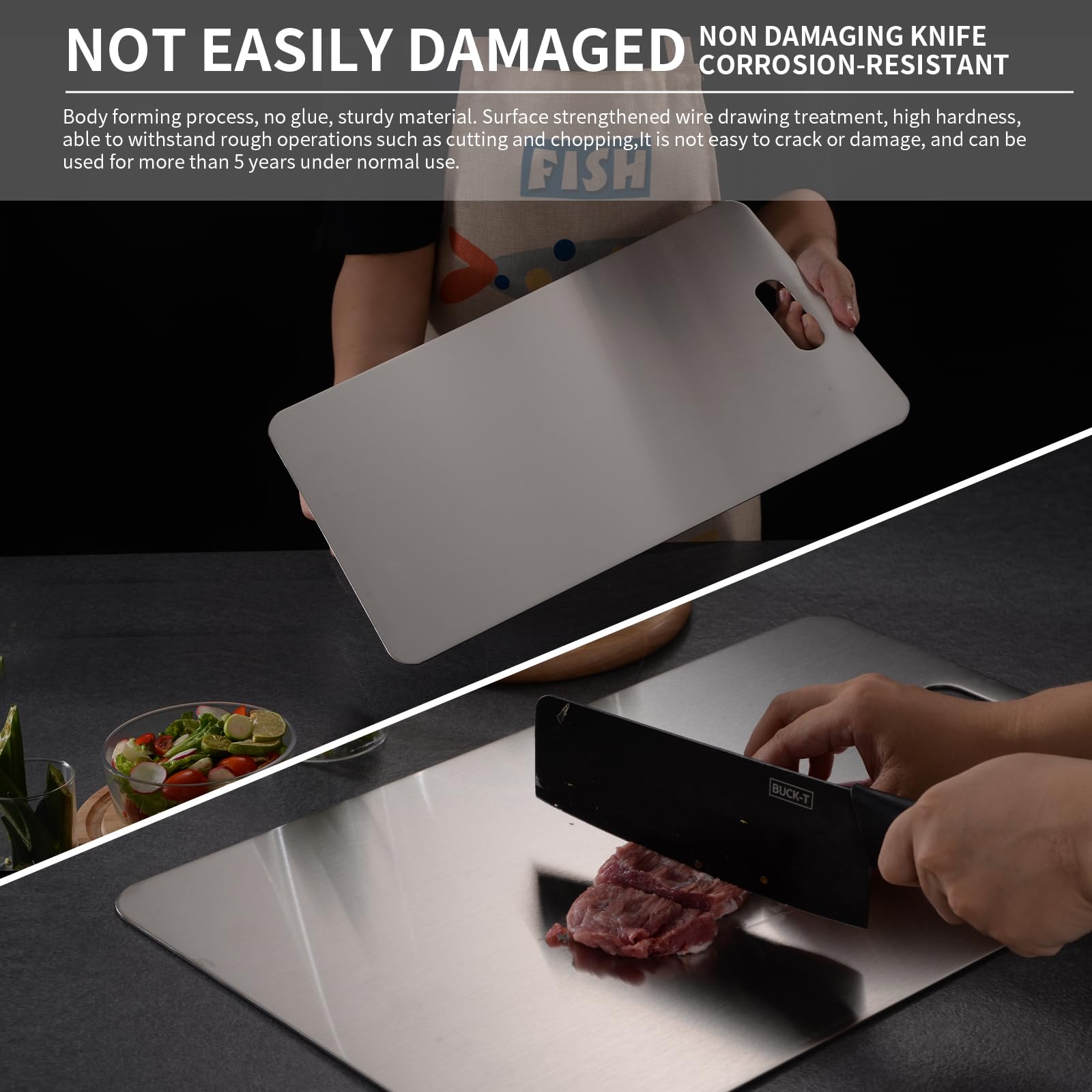 Sowspoy Katuchef titanium cutting board non-toxic and hygienic by design.