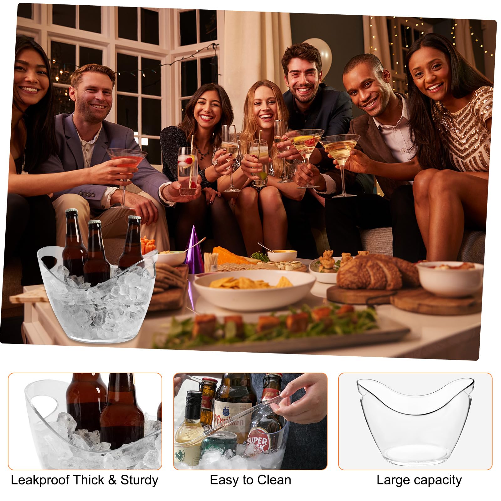 Soyuna 2-pack display mimosa bar ice buckets for easy serving