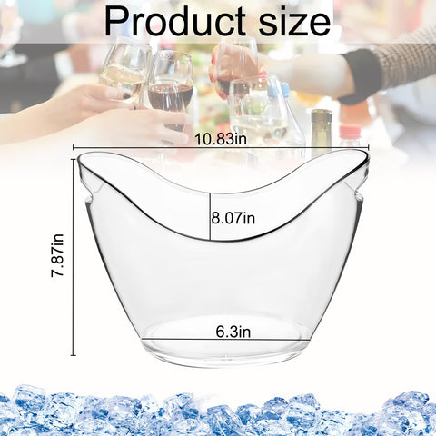 Soyuna 4L clear ice bucket side view, portable for outdoor events
