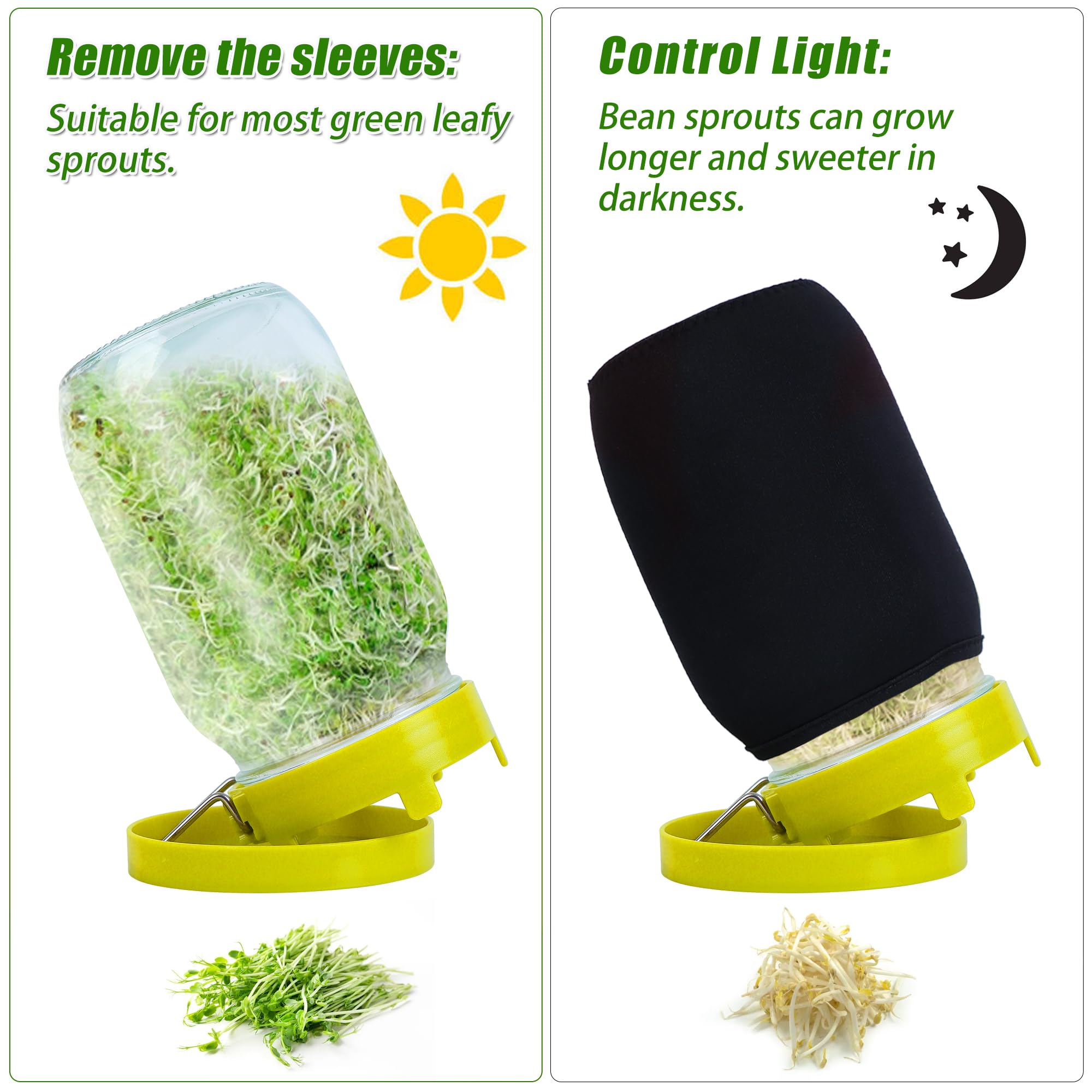 Sozize stand and drip tray provide stable drainage during sprouting.