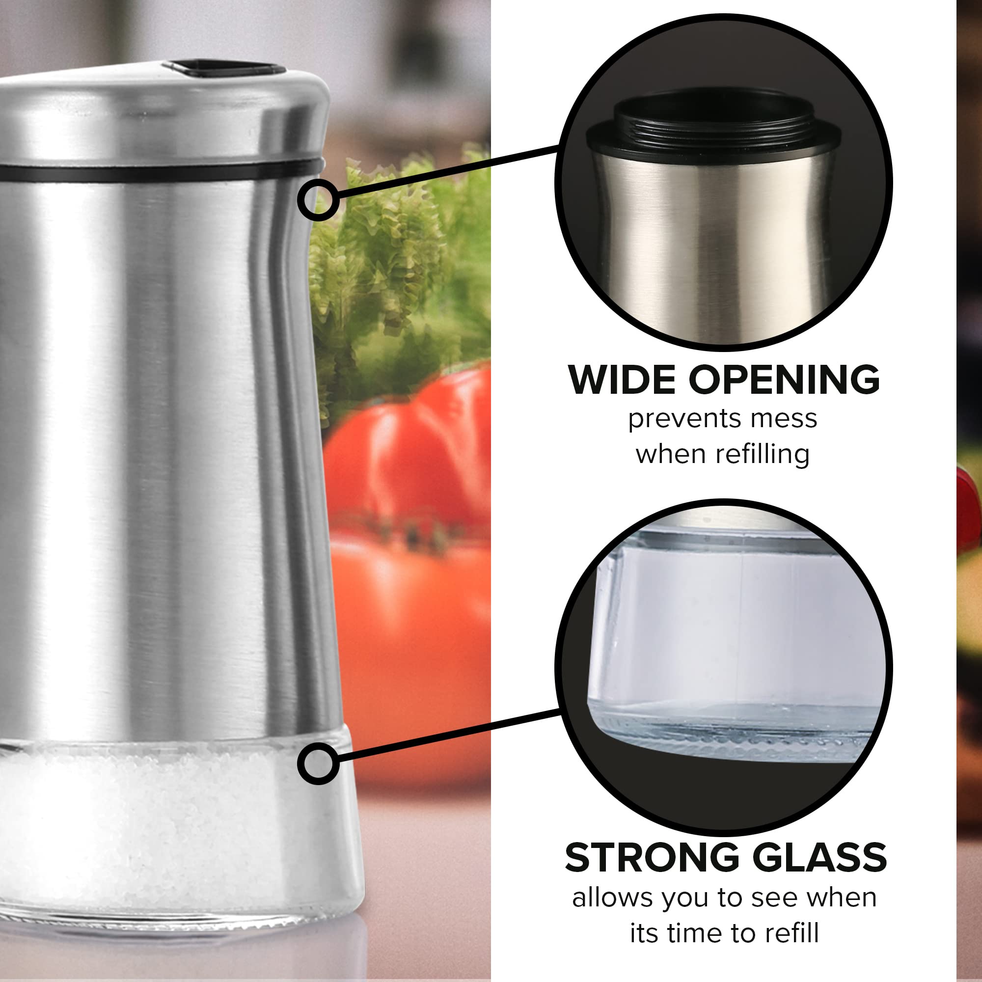SP HOME GOODS Clear glass shows seasoning levels at a glance.