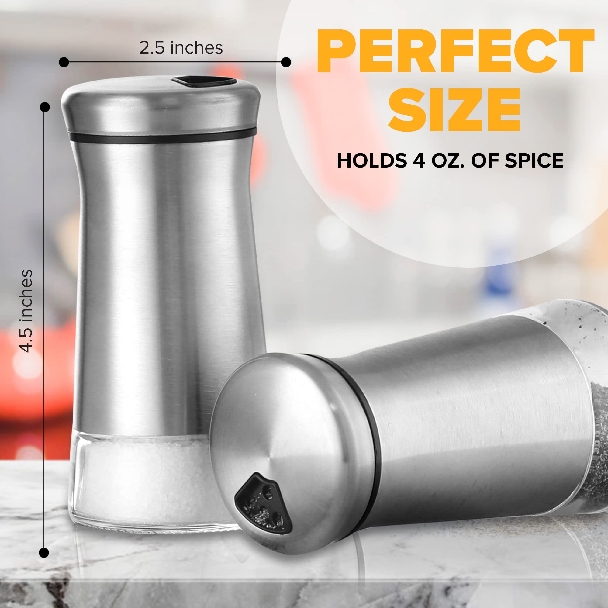 SP HOME GOODS Durable stainless steel caps and glass bodies in a 2-pack.