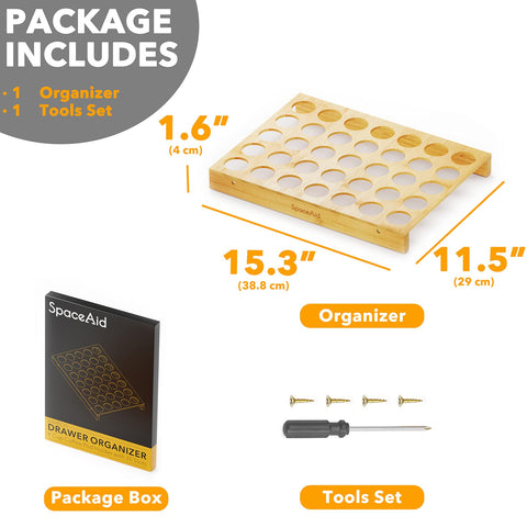 SpaceAid 35-slot K-Cup holder in a drawer for organized pod storage.