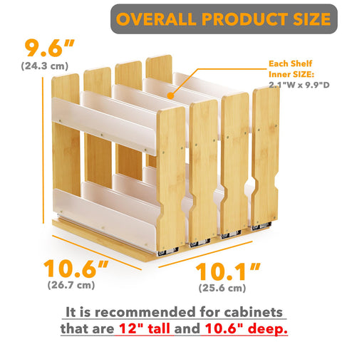 SpaceAid 4-drawers 2-tier rack in kitchen cabinet for spices