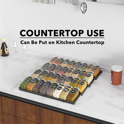 SpaceAid airtight caps keep spices fresh longer and prevent clumping.