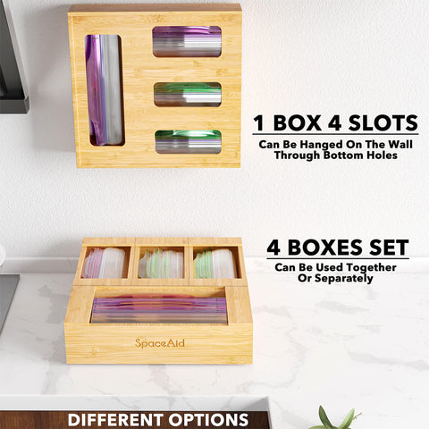 SpaceAid bag organizer organized drawer scene with bags neatly stored.