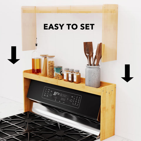 SpaceAid bamboo shelf showing durable bamboo construction