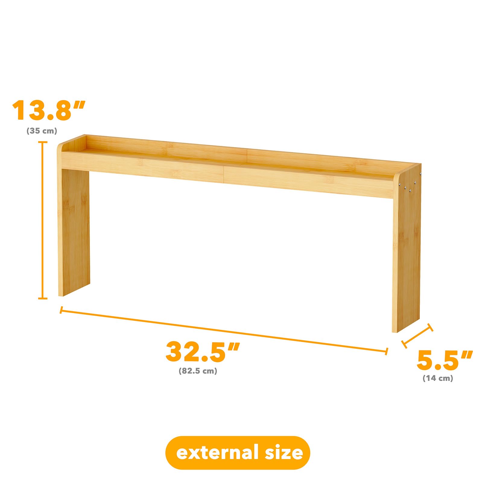 SpaceAid spice holder over stove, easy-assembly setup in natural finish