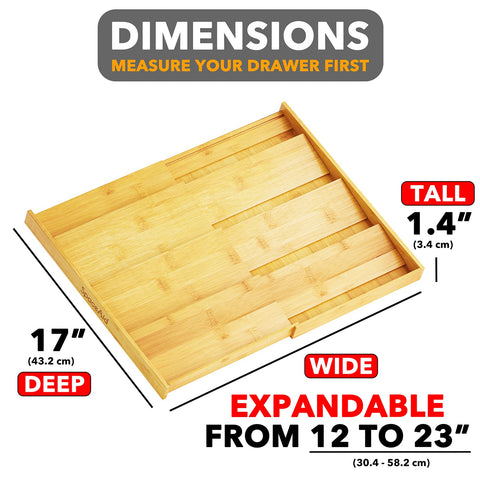 SpaceAid bamboo spice drawer organizer in-drawer setup enables quick spice access