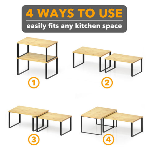 SpaceAid black and natural finish complements kitchen decor