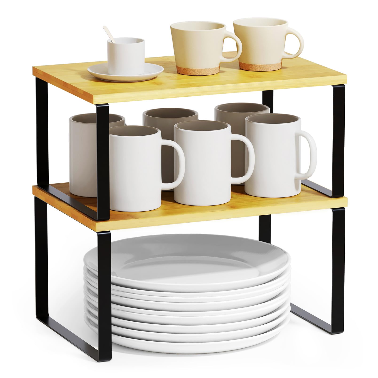 SpaceAid cabinet shelf organizers in a 2-pack for neat spice storage