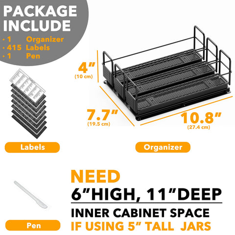 SpaceAid cabinet-space-saving storage shows compact, efficient spice organization.