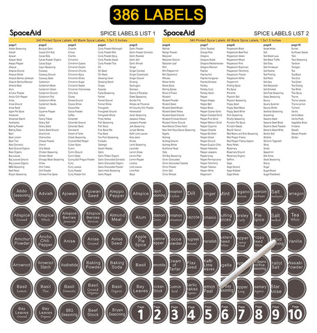 SpaceAid chalk marker labels for quick, rewritable spice labeling