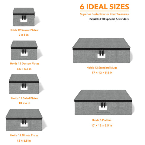 SpaceAid interior plush felt dividers protect plates from scratches during packing.