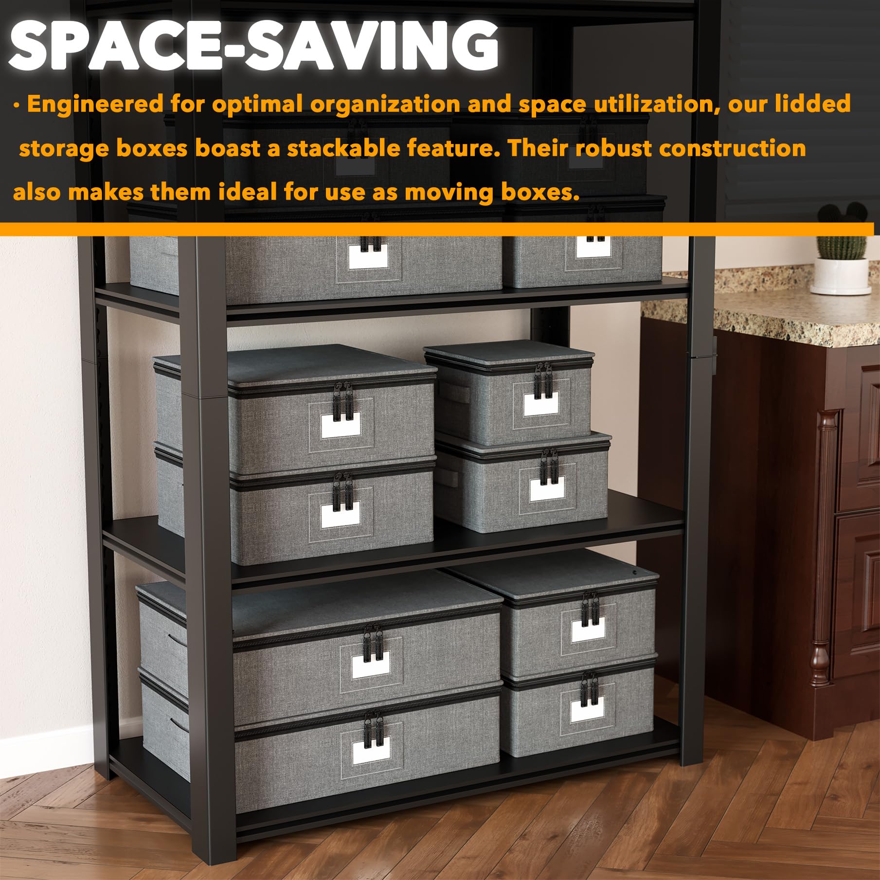 SpaceAid smooth-zip design enables quick access to stored items.