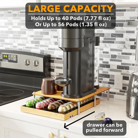 SpaceAid counter organization with sturdy bamboo and metal base on a modern counter.