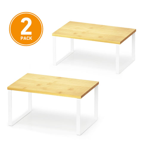 SpaceAid decorative storage adds clean, natural aesthetic to cupboards.