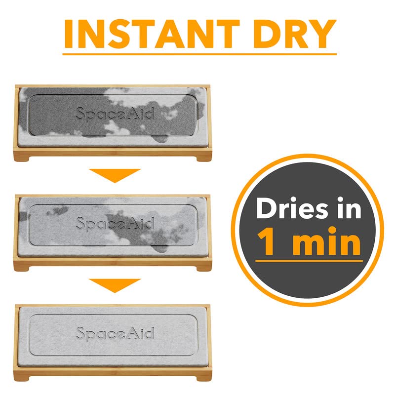 SpaceAid DryingNeat drying pad detail showing fast absorption for quick counter dry.