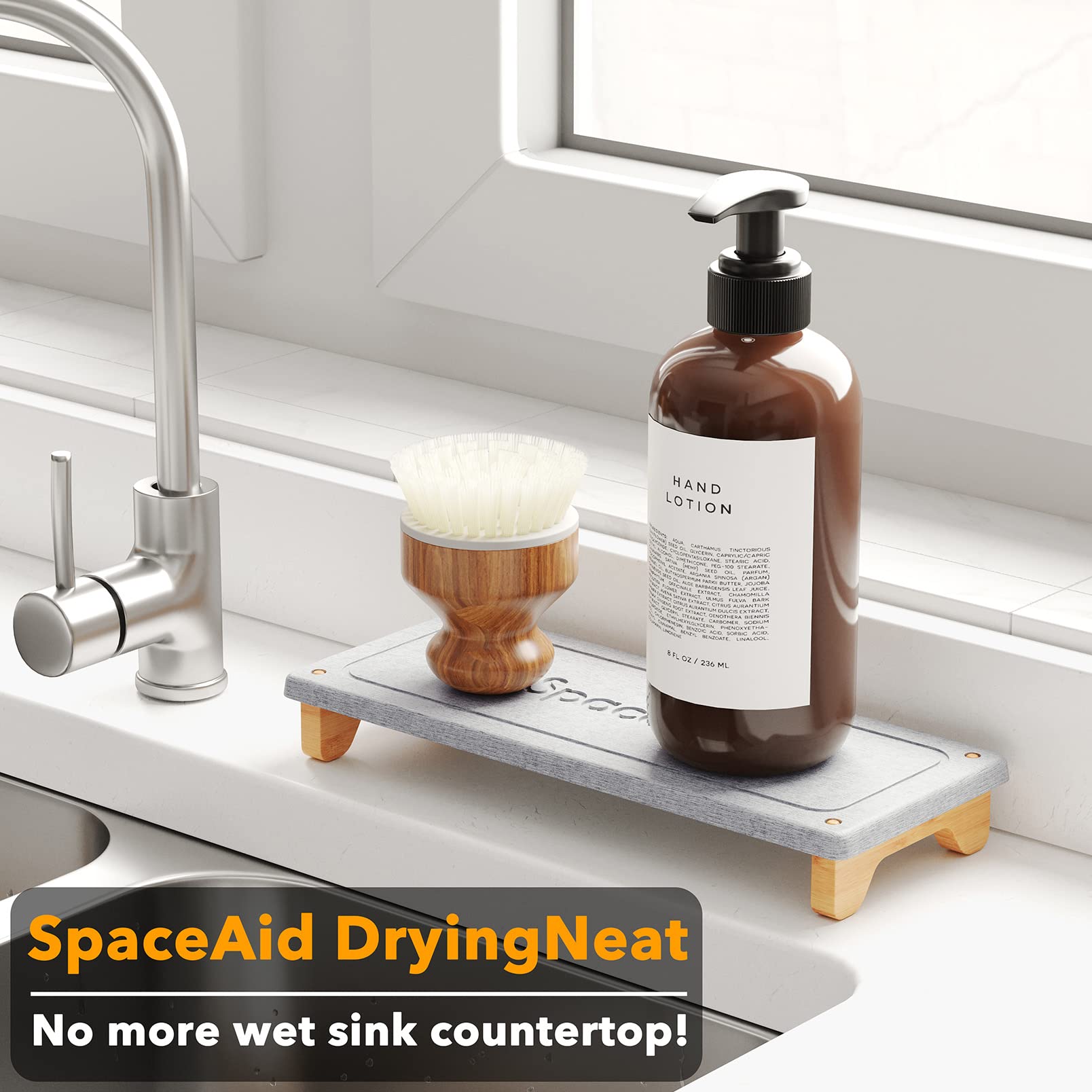 SpaceAid DryingNeat with bamboo feet on a kitchen counter