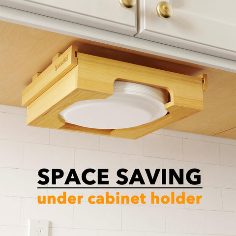 SpaceAid durable bamboo construction adds natural style to kitchen storage.