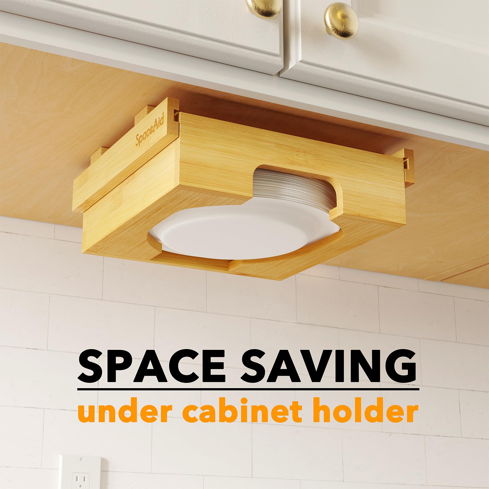SpaceAid easy-dispense feature allows grabbing one plate at a time.