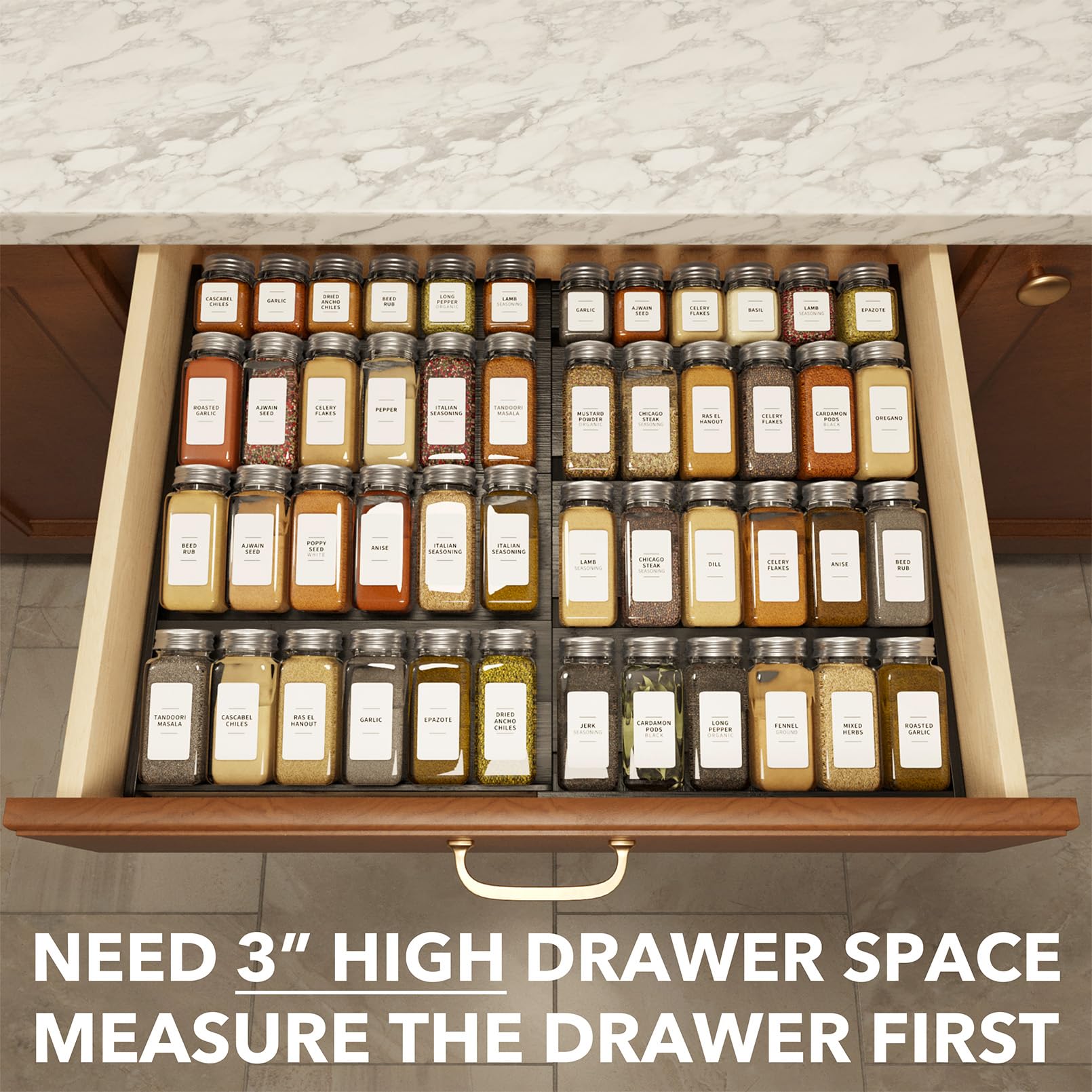 SpaceAid expandable width mechanism adjusts from 12 to 23 inches for customization.