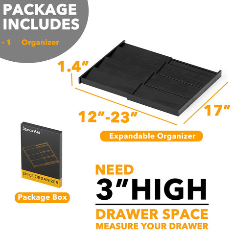 SpaceAid four-tier design provides high-capacity spice storage.