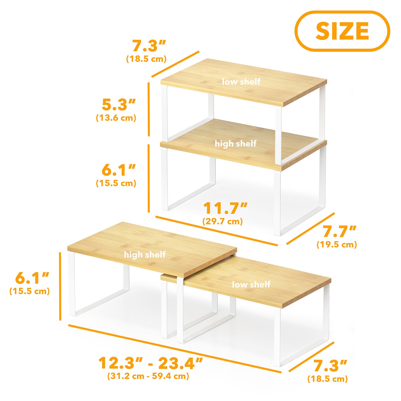 SpaceAid kitchen spice rack stackable shelves maximize counter space.