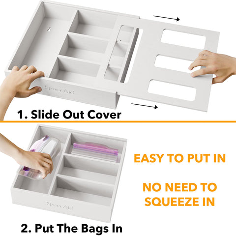 SpaceAid bamboo organizer offers a tidy, natural look with no assembly required.