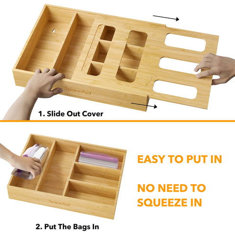 SpaceAid no-assembly bamboo organizer ships ready to use