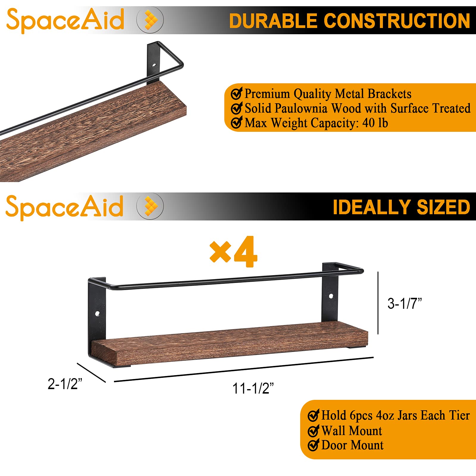 SpaceAid Paulownia wood finish offers moisture resistance and natural beauty.
